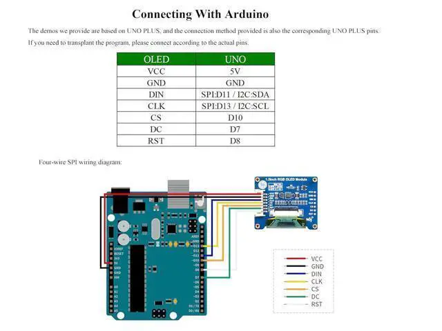 Alt view image 6 of 7 - 1.5inch RGB OLED Display Module, 128x128 Pixels 16-bit High Color (65K Colors) 1351 Driver, SPI Interface, Compatible with Arduino Raspberry Pi Ardui Jetson Nano STM32,etc.