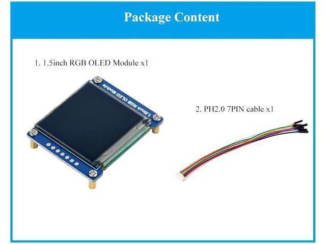 Alt view image 7 of 7 - 1.5inch RGB OLED Display Module, 128x128 Pixels 16-bit High Color (65K Colors) 1351 Driver, SPI Interface, Compatible with Arduino Raspberry Pi Ardui Jetson Nano STM32,etc.