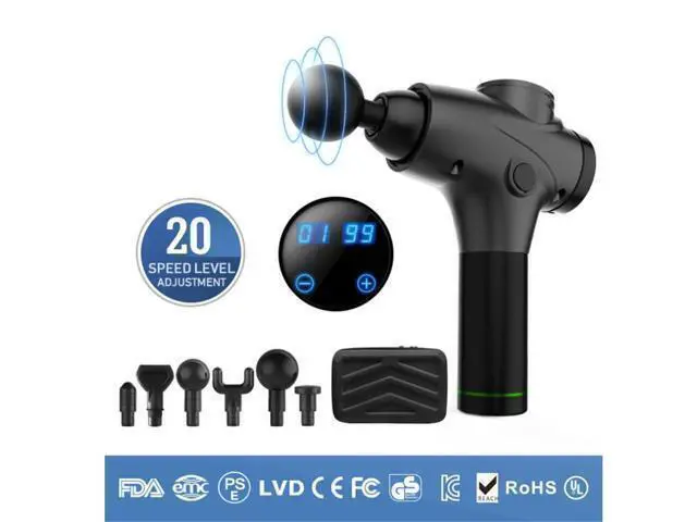 Alt view image 2 of 3 - Massage Gun for Athletes, Portable Body Muscle Massager Professional Deep Tissue Massage Gun for Pain Relief with 6 Massage Heads 20 Speed High-Intensity Vibration Legiral Le3 Massage Gun