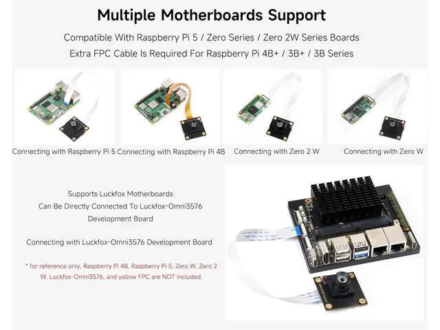 Alt view image 5 of 7 - IMX415 8MP Camera Module, Compatible with Raspberry Pi 5 / 4B+ / 3B+ / 3B/ Zero Series/Zero 2W Series Boards, Suitable for AI Applications-Facial Recognition, Road Marking Recognition, etc