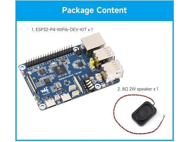 Alt view image 2 of 7 - ESP32-P4-WIFI6-DEV-KIT Dev Board, Based On ESP32-P4 and ESP32-C6, Supports Wi-Fi 6 and Bluetooth 5 / BLE 5, Rich Human-Machine Interfaces, Supports AI Speech Interaction, Comes with Speaker