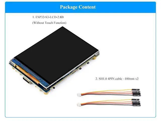 Alt view image 2 of 7 - ESP32-S3 2.8inch Display Development Board, 480×640, IPS LCD, 32-bit LX7 Dual-Core Processor, Supports W-F-i & Blue-Too-th, ESP32 with Display (No Touch)