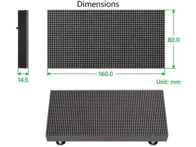 Alt view image 6 of 7 - RGB Full-Color LED Matrix Panel 64x32 Pixels, 2.5mm Pitch, 2048 Individual RGB LEDs, Adjustable Brightness, Support Raspberry Pi/Raspberry Pi Pico/ESP32/Ardu, Display Text, Colorful Image/Animation