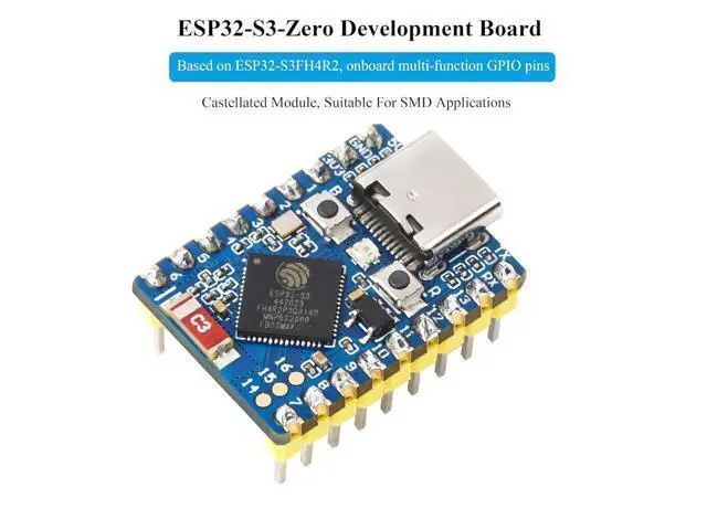 Alt view image 2 of 7 - 3PCS ESP32-S3 Mini Development Board with Pre-Soldered Header, Based on ESP32-S3FH4R2 Processor, 240MHz Running Frequency, Support 2.4GHz Wi-Fi & Bluetooth 5, Onboard 4MB Flash Memory