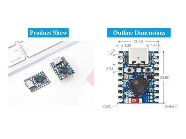 Alt view image 6 of 7 - 3PCS ESP32-S3 Mini Development Board with Pre-Soldered Header, Based on ESP32-S3FH4R2 Processor, 240MHz Running Frequency, Support 2.4GHz Wi-Fi & Bluetooth 5, Onboard 4MB Flash Memory