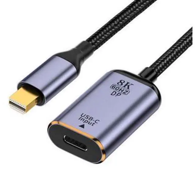 Main image of USB C to Mini Displayport Cable,USB Type C Female Input to Mini Displayport 1.4 Male Output HDTV Cable 8K@60hz 4K@120hz for Tablet Phone Laptop
