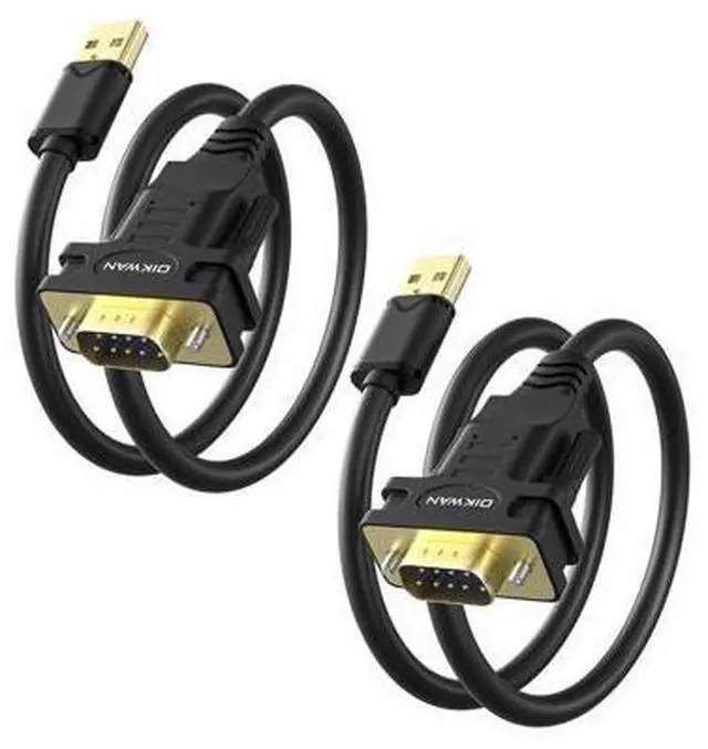 Main image of USB to RS232 Serial DB9 Male Cable, 2-Pack