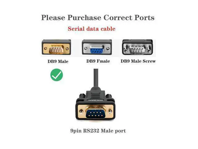 Alt view image 7 of 7 - USB to RS232 Serial DB9 Male Cable, 2-Pack