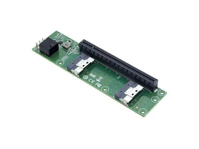 Alt view image 2 of 5 - Dual SlimSAS 8i to PCIe X16 Slot Adapter, GEN4 PCIe4.0