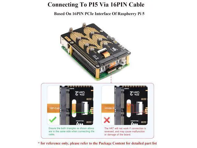 Alt view image 4 of 7 - PCIe to 2-CH M.2 HAT Adapter for Raspberry Pi 5, 2-CH NVMe M.2 Solid State Drive Adapter Pi 5 NVMe HAT Support 2280/2260 / 2242/2230 Size NVMe M.2 SSD, 5Gbps Data Rate, High-Speed Reading/Writing