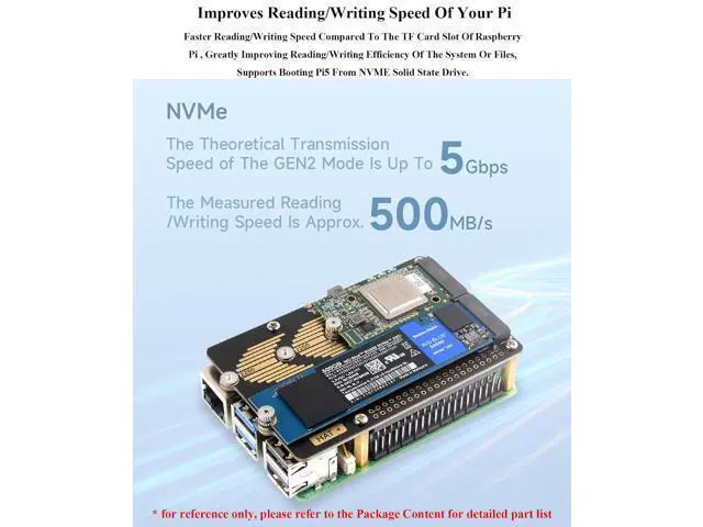 Alt view image 6 of 7 - PCIe to 2-CH M.2 HAT Adapter for Raspberry Pi 5, 2-CH NVMe M.2 Solid State Drive Adapter Pi 5 NVMe HAT Support 2280/2260 / 2242/2230 Size NVMe M.2 SSD, 5Gbps Data Rate, High-Speed Reading/Writing