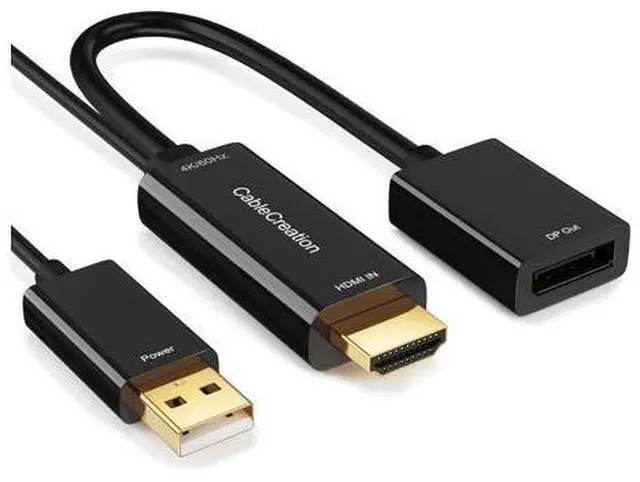 Main image of HDMI to DisplayPort Adapter with USB Power, 4K X 2K@60Hz HDMI Male to DP Female Adapter Compliant with Xbox One/PS4/PS5