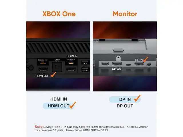 Alt view image 4 of 7 - HDMI to DisplayPort Adapter with USB Power, 4K X 2K@60Hz HDMI Male to DP Female Adapter Compliant with Xbox One/PS4/PS5