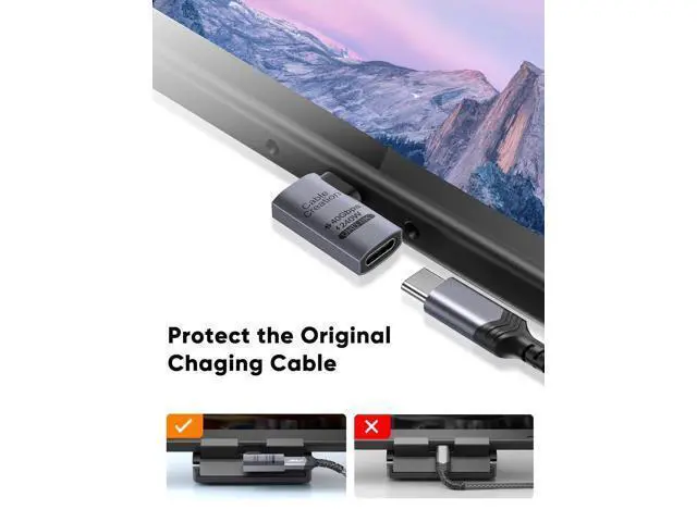 Alt view image 2 of 6 - Right Angle USB C Adapter 5 Pack, USB C Male to Female 90 Degree Adapter 40Gbps 240W Compatible with Thunderbolt 4, USB 4, Notebook, PC, Tablet, Phone and More, Right Angle