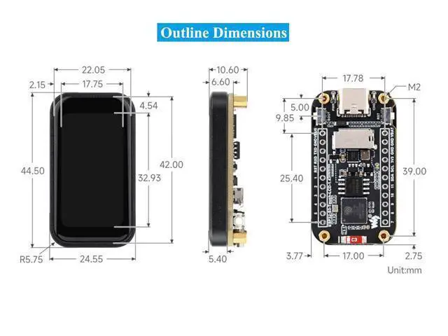 Alt view image 7 of 7 - ESP32-S3 1.47inch Touch Display Development Board, 172x320 Resolution IPS LCD, 262K Display Color, Support 2.4GHz W-F-i/BLE 5, 240MHz LX7 Dual-Core Processor, Type-C, Suitable for AIoT Applications