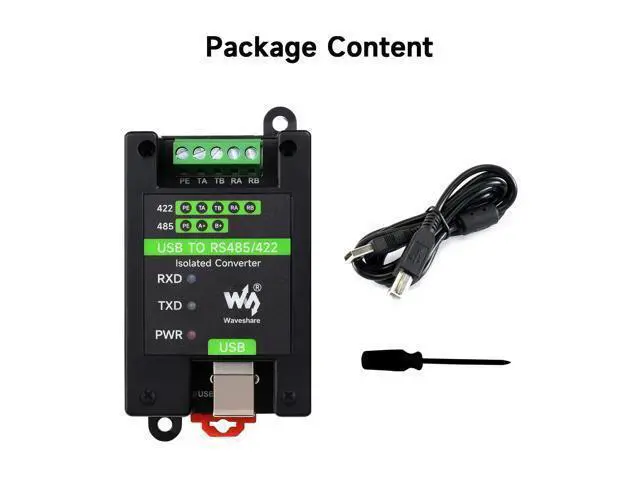 Alt view image 2 of 7 - USB to RS485/422 Industrial Grade Isolated Converter, Onboard Original FT232RL and SP485EEN, Multiple Protection, Wall-Mount and Rail-Mount Support