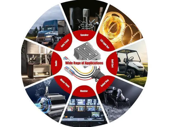 Alt view image 4 of 7 - 240W DC-DC Buck Converter, 30V-60V to 24V 10A, Waterproof Transformer for Truck/RV/Solar, Power Supply for CCTV Cameras, Overload and Short-Circuit Protection (IP67, 1 Year Warranty)