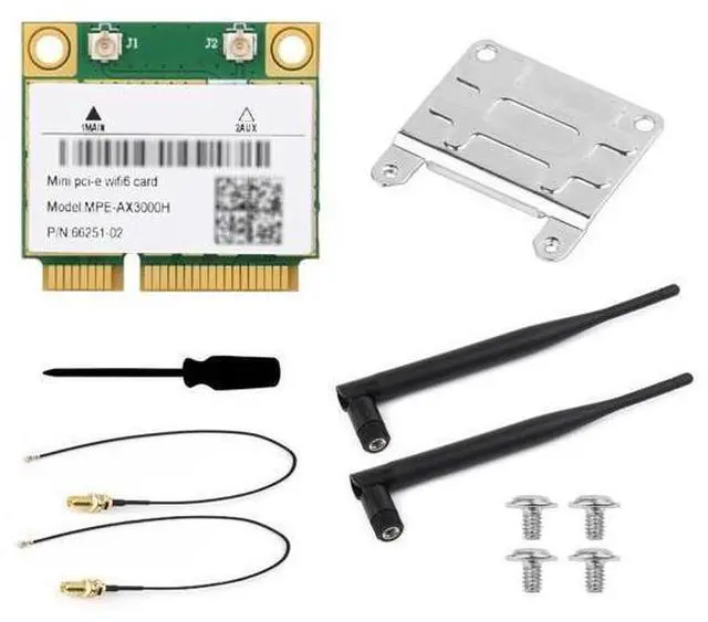 Main image of Wireless MiniPCIe AX200 NIC, Gigabit Dual-Band Wi-Fi 6, 802.11AX Standard, Bluetooth 5.2, Supports Linux, Windows 10/11, etc