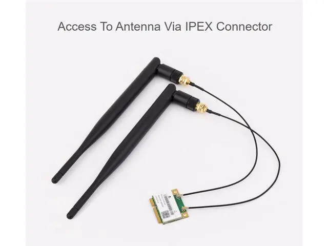 Alt view image 6 of 7 - Wireless MiniPCIe AX200 NIC, Gigabit Dual-Band Wi-Fi 6, 802.11AX Standard, Bluetooth 5.2, Supports Linux, Windows 10/11, etc