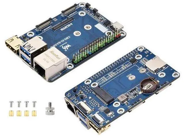 Main image of Mini Base Board Compatible with Raspberry Pi Compute Module 5 Lite/eMMC Series, with Color-Coded 40PIN GPIO/M.2 M Key PCIe/MIPI/HDMI 4K/Gigabit ETH Interfaces,etc. Onboard EEPROM and Encryption Chip