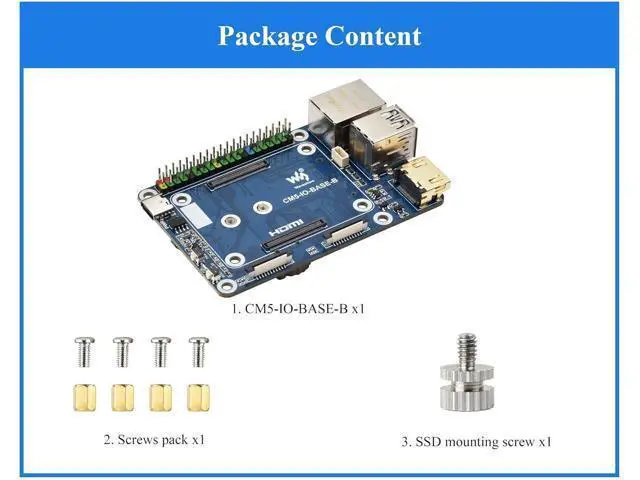 Alt view image 7 of 7 - Mini Base Board Compatible with Raspberry Pi Compute Module 5 Lite/eMMC Series, with Color-Coded 40PIN GPIO/M.2 M Key PCIe/MIPI/HDMI 4K/Gigabit ETH Interfaces,etc. Onboard EEPROM and Encryption Chip