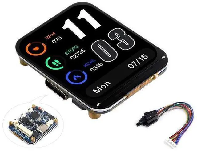 Main image of ESP32-S3 Development Board with 1.69inch LCD IPS Display 240×280 Pixels 262K Color,USB Type-C Embedded ST7789V2 Display Driver, Accelerometer and Gyroscope Sensor, Support 2.4GHz W-i-F-i/Blue-too-th 5