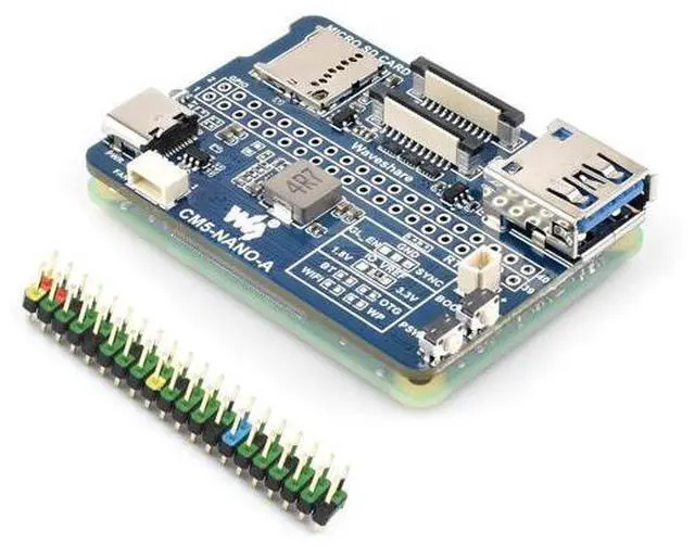 Main image of Mini Nano Base Board for Compute Module 5 Lite/eMMC, Same Size As CM5 Compact Size and Fully Functional, with Multiple Peripheral Interfaces-40PIN GPIO, USB 3.2 Gen1 Type-A, Fan Header,etc