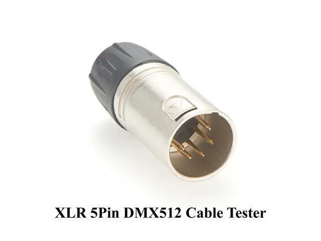 Alt view image 2 of 7 - XLR 5Pin Male DMX512 Cable Signal Line Tester DMX Signal Fault Detector Tester for LED Par Light, DJ Lights, Studio Lighting, Live Show (5Pin)