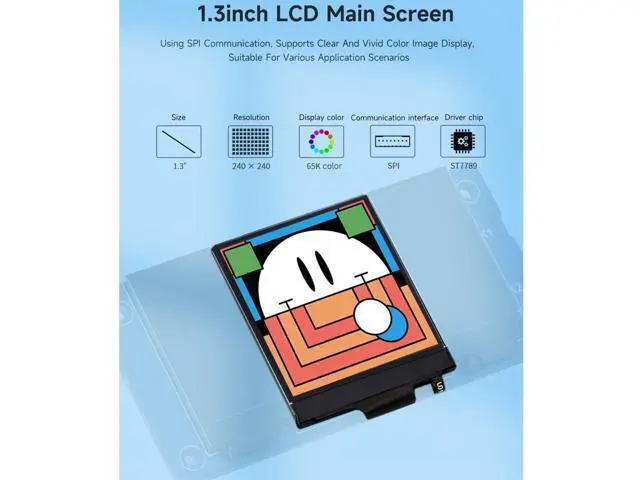Alt view image 3 of 7 - Triple LCD HAT for Raspberry Pi, Onboard 1.3inch IPS LCD 240×240 Resolution Main Screen and Dual 0.96inch IPS 160×80 Resolution LCD Secondary Screens, SPI Interface