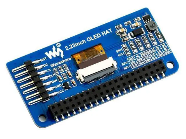 Alt view image 4 of 6 - 2.23inch OLED Display HAT, 128×32 Pixels SPI/I2C Interface Embed SSD1305 Driver for Raspberry Pi 4B/3B+/3B/2B/Zero/Zero W/Zero WH and Jetson Nano