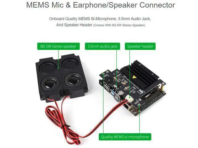 Alt view image 3 of 7 - USB Audio Codec for Jetson Nano, USB Sound Card, Driver-Free, Plug and Play, Support Recording and Playback, Built-in Microphone and Speaker Header