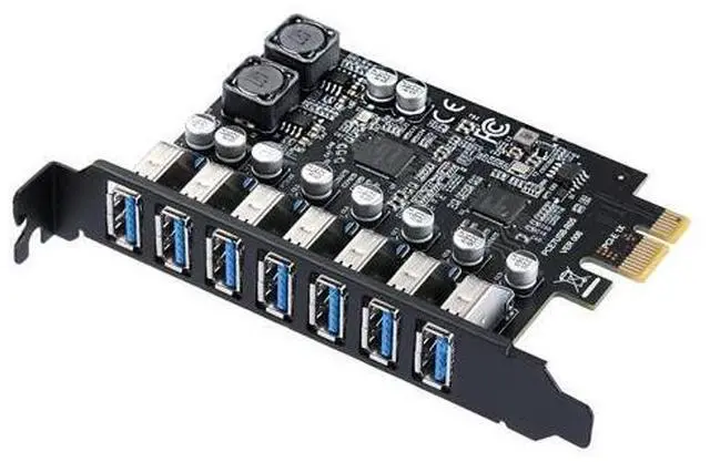 Main image of 7-Port USB 3.0 PCIe Expansion Card for Desktop PC, 5Gbps SuperSpeed Data Transfer, PCI Express to USB 3.0 Hub Card with Dedicated Channels & UASP Support, Plug & Play, Windows 11/10/8/7/XP/Vista/Linux
