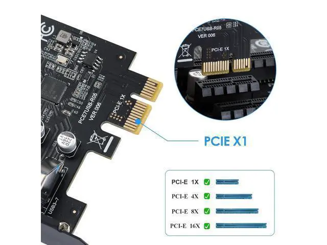 Alt view image 2 of 7 - 7-Port USB 3.0 PCIe Expansion Card for Desktop PC, 5Gbps SuperSpeed Data Transfer, PCI Express to USB 3.0 Hub Card with Dedicated Channels & UASP Support, Plug & Play, Windows 11/10/8/7/XP/Vista/Linux