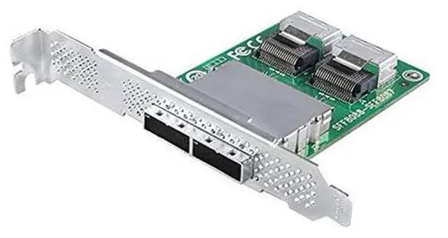 Main image of H!Fiber Dual Port SAS Adapter Card 2X Internal SFF-8087 to 2X External SFF-8088 Slot, 6Gb/s, Card with Full-Height and Low-Profile