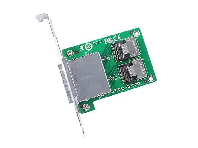 Alt view image 2 of 4 - H!Fiber Dual Port SAS Adapter Card 2X Internal SFF-8087 to 2X External SFF-8088 Slot, 6Gb/s, Card with Full-Height and Low-Profile