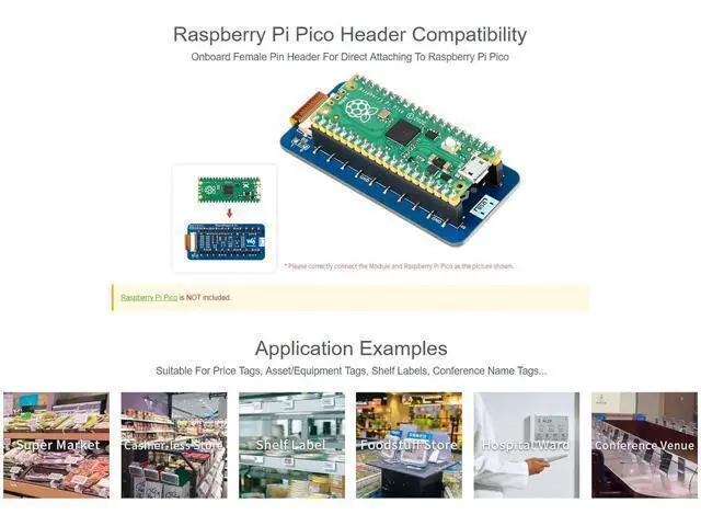Alt view image 7 of 7 - 2.13inch E-Paper Display Module(B) for Raspberry Pi Pico, 212×104 Pixels Red Black White Three Colors E-Ink Screen LCD SPI Interface Wide Viewing Angle Paper-Like Effect