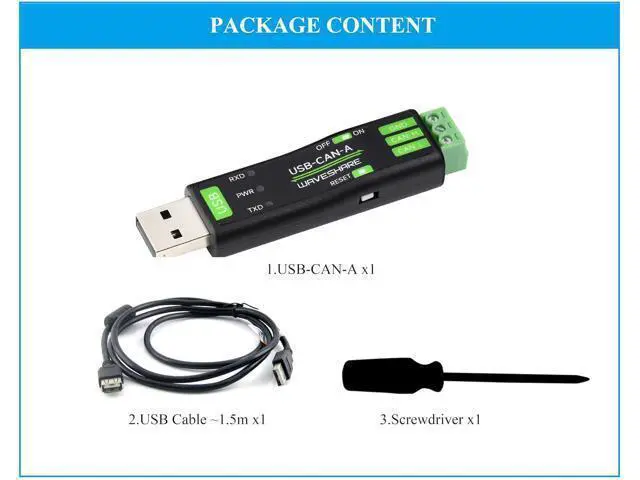 Alt view image 7 of 7 - USB to CAN Adapter Board STM32 Chip Solution, CAN Baud Rate 5kbps~1Mbps is Configurable, Compatible with Raspberry Pi Jetson Nano Linux Systems, Support Windows XP/7/8/10/11, Multiple Working Modes