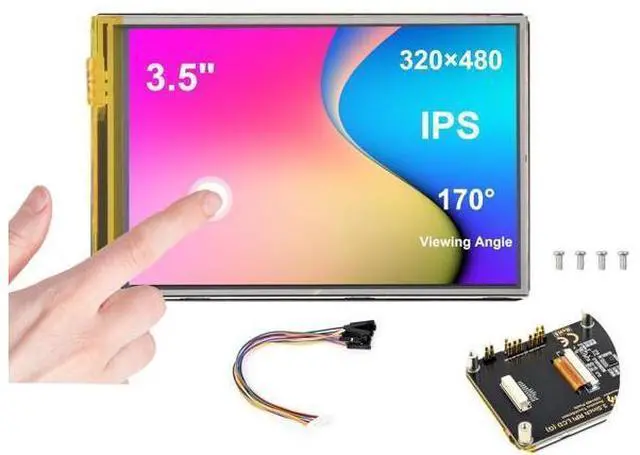 Main image of 3.5inch Resistive Touch Screen Compatible with Raspberry Pi 5/4B/3B+/3B/3A+/Pico W/Pico 2W/2/ ESP32, 320x480, IPS LCD,SPI Interfaces, Pigo Pin or 11PIN Cable Dual Connections