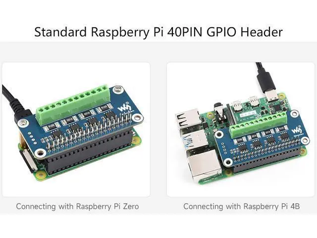 Alt view image 4 of 7 - 4-CH Current/Voltage/Power Monitor HAT for Raspberry Pi 4B/3B+/3B/2B/B+/A+/Zero/W, I2C/SMBus Interface Onboard 0.1 1 Sampling Resistor Measure Bi-Directional Current up to 3.2A Embed 12-bit ADC