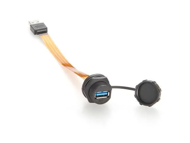 Main image of IP67 USB 3.0 Flush Panel Mount Extension Cable 5Gbps USB A Male to Female FPC Flat Ribbon Slim Flexible Data Charging Cable for Embedded PC, Enclosure, Scanner, Printer, Industrial Automation(0.2m)