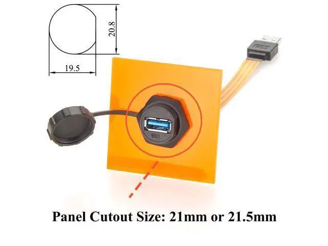 Alt view image 2 of 7 - IP67 USB 3.0 Flush Panel Mount Extension Cable 5Gbps USB A Male to Female FPC Flat Ribbon Slim Flexible Data Charging Cable for Embedded PC, Enclosure, Scanner, Printer, Industrial Automation(0.2m)