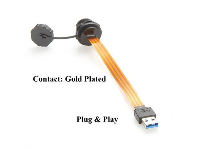 Alt view image 4 of 7 - IP67 USB 3.0 Flush Panel Mount Extension Cable 5Gbps USB A Male to Female FPC Flat Ribbon Slim Flexible Data Charging Cable for Embedded PC, Enclosure, Scanner, Printer, Industrial Automation(0.2m)