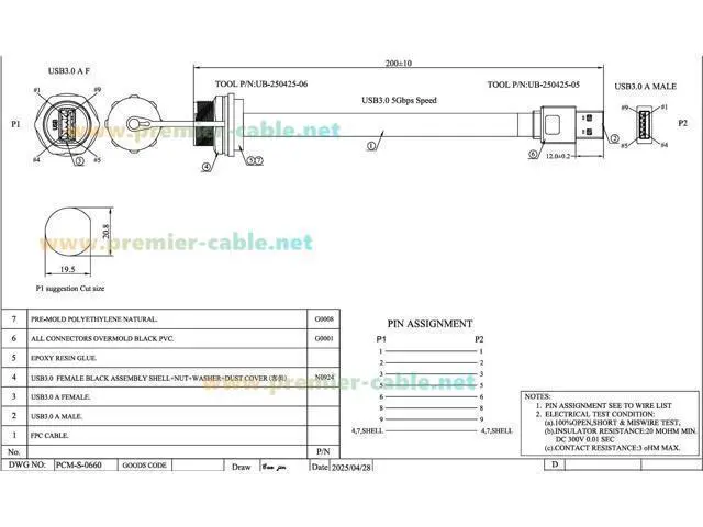 Alt view image 7 of 7 - IP67 USB 3.0 Flush Panel Mount Extension Cable 5Gbps USB A Male to Female FPC Flat Ribbon Slim Flexible Data Charging Cable for Embedded PC, Enclosure, Scanner, Printer, Industrial Automation(0.2m)