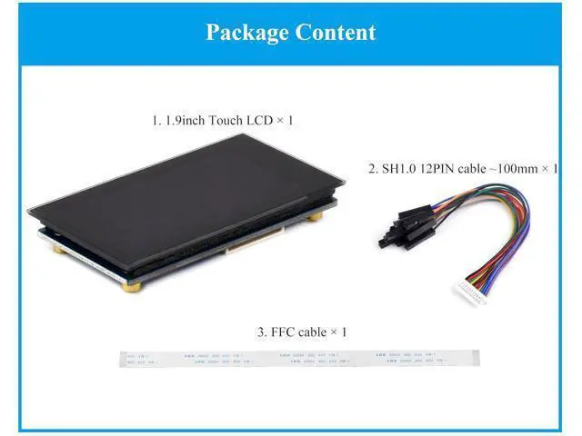 Alt view image 6 of 7 - 1.9inch Touch LCD Display Module, IPS Micro LCD Display, 172x320 Resolution, 262K Display Color, SPI and I2C Interfaces, Compatible with Raspberry Pi 5/ 4B/3B+/3B/Zero W/Zero 2 W/Pico/Pico 2W, ect.