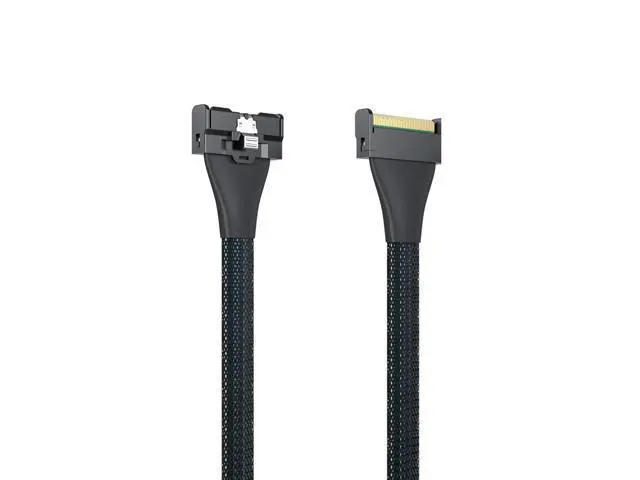 Alt view image 2 of 5 - MCIO to MCIO 8X Cable, SFF-TA-1016, Mini Cool Edge IO, 74Pin, Straight to Straight, PCIe Gen5, 85-ohm, Silver Plated AWG30, 0.2-m(0.65ft)