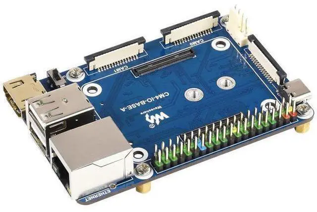 Main image of Mini Base Board (A) for Raspberry Pi Compute Module 4 Lite/eMMC Series Module, with Standard CM4 Socket and 40PIN GPIO Header Onboard Multiple Connectors CSI/DSI/FAN/HDMI/USB/RJ45, etc. for Easy Use