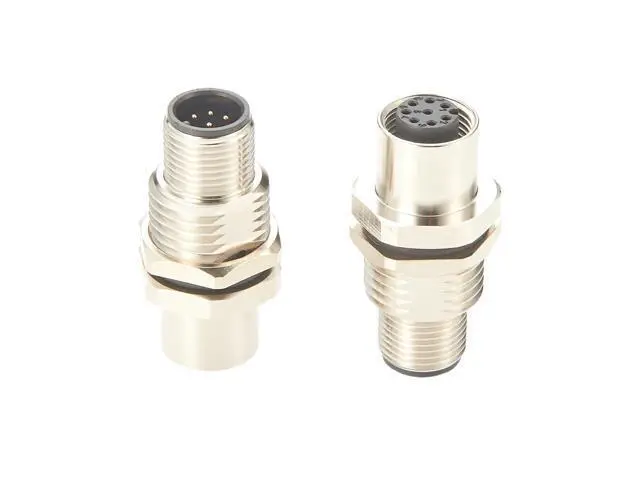 Alt view image 5 of 7 - M12 A Code 8 Pin Male to Female Bulkhead Connector IP67 Panel Mount Sensor Feedthrough Adapter Industrial Circular Connector Socket Receptacle for Automation Control Cabinet Robotics (1PCS)