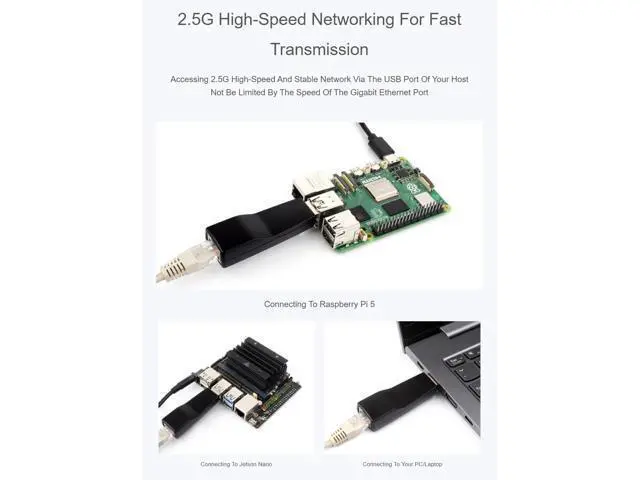 Alt view image 6 of 7 - USB to 2.5G Ethernet Port Converter, High-Speed Networking, Driver-Free, Supports Windows/MacOS/Linux/Android Multi-System, 2.5G USB Ethernet Adapter (USB 3.2 Gen1 to 2.5G ETH)