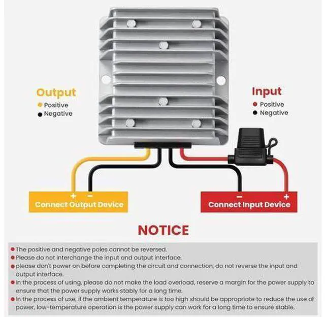 Alt view image 4 of 7 - 10-22V to 24V 15A 360W Boost Converter IP67- Waterproof Booster for Solar Cell Arrays/Truck Fleets/Industrial Machinery - Suitable for Harsh Environments -Dustproof/Waterproof(1-Year Warranty