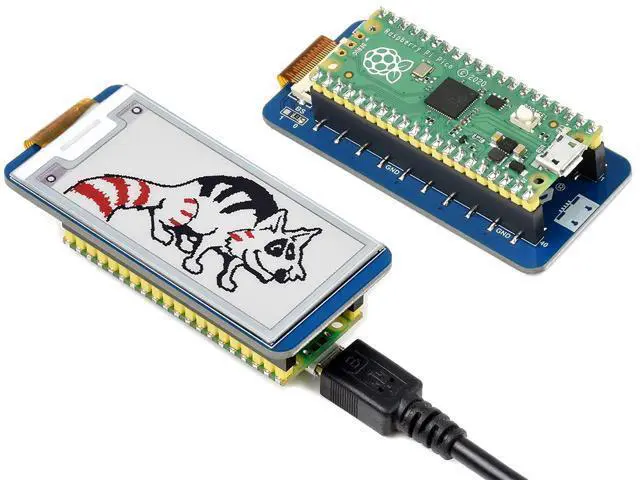 Alt view image 4 of 7 - 2.13inch E-Paper Display Module(B) for Raspberry Pi Pico, 212×104 Pixels Red Black White Three Colors E-Ink Screen LCD SPI Interface Wide Viewing Angle Paper-Like Effect